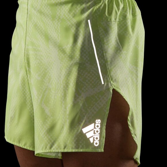 Adidas Mens Running BTN Shorts H61161 Lime Wicking 5" Size XS Extra Small - Picture 5 of 6